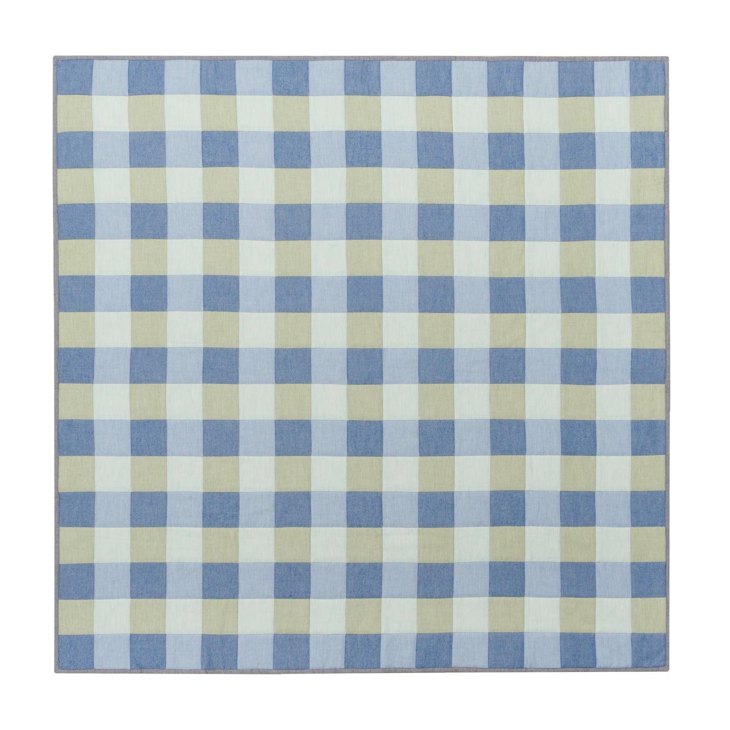 Gingham Patchwork Baby Quilt in Blues