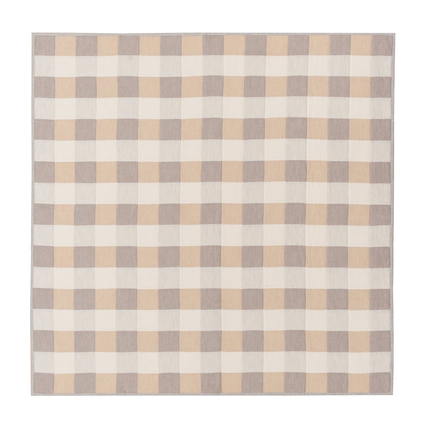 Gingham Patchwork Baby Quilt in Neutrals