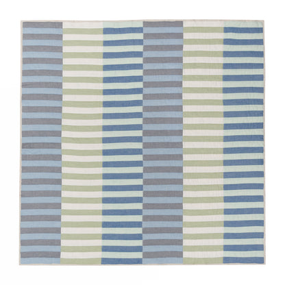 Dancing Stripes Baby Quilt in Blues