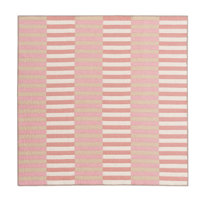 Dancing Stripes Baby Quilt in Pinks