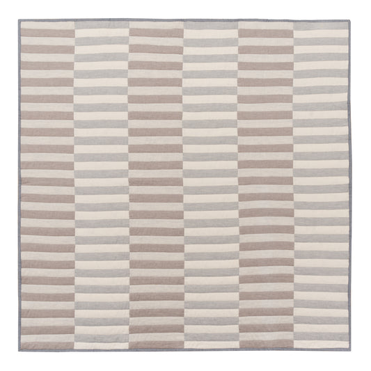 Dancing Stripes Baby Quilt in Neutrals