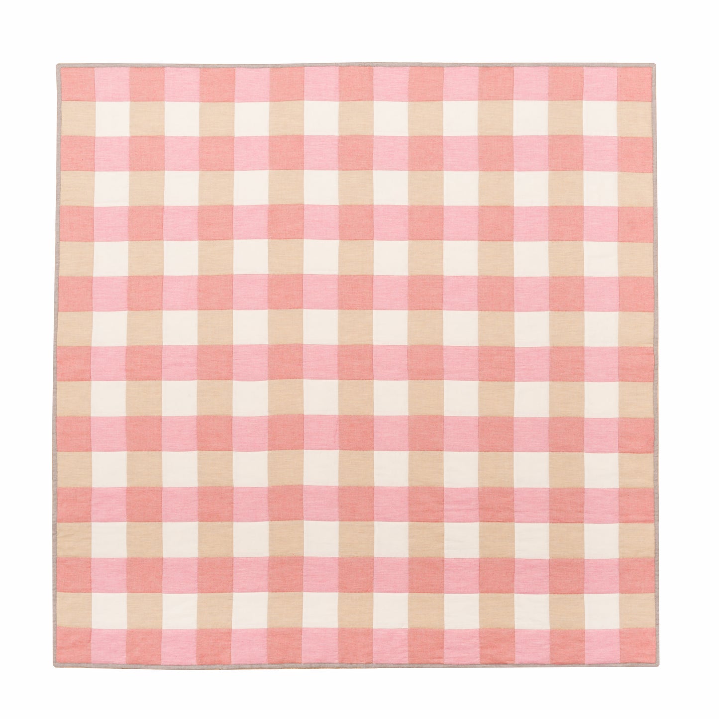 Gingham Patchwork Baby Quilt in Pinks