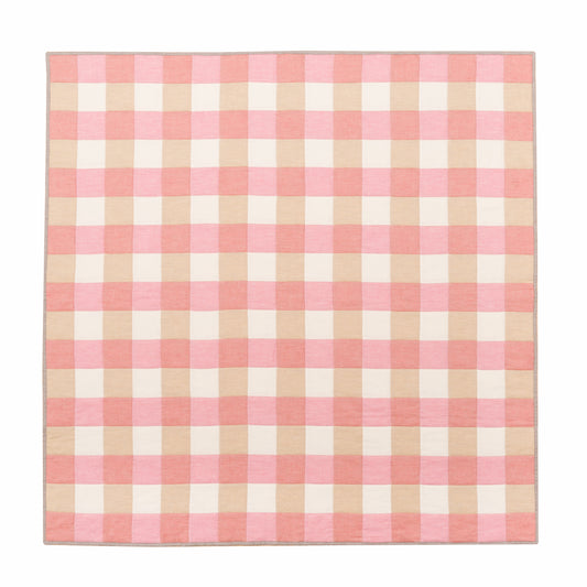 Gingham Patchwork Baby Quilt in Pinks