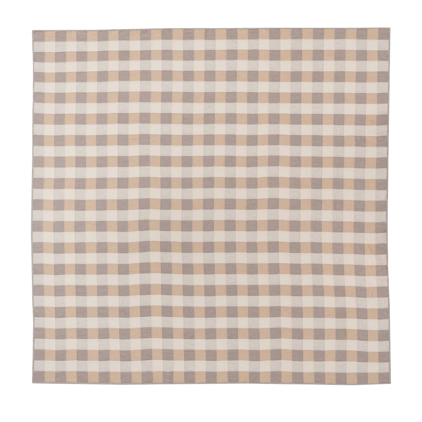 Gingham Patchwork Throw in Neutrals