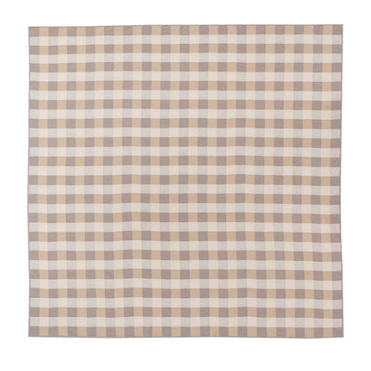 Gingham Patchwork Throw in Neutrals