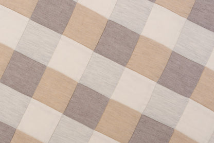 Gingham Patchwork Baby Quilt in Neutrals