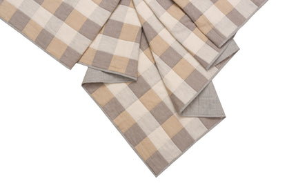 Gingham Patchwork Throw in Neutrals