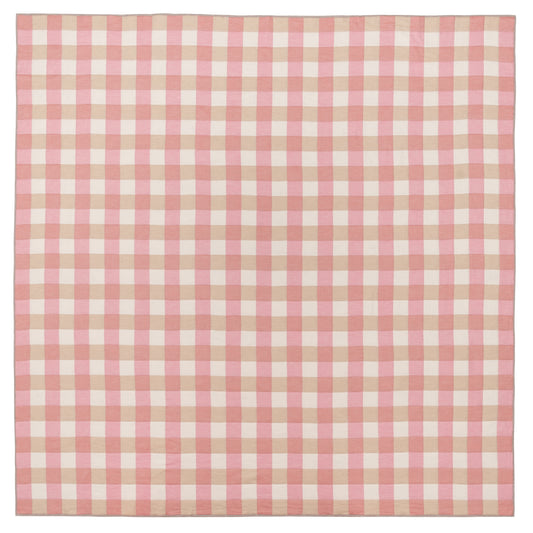 Gingham Patchwork Throw in Pinks