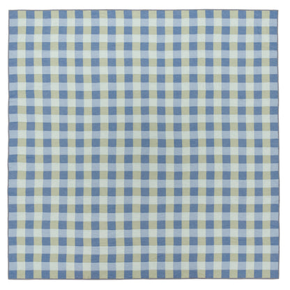 Gingham Patchwork Throw in Blues