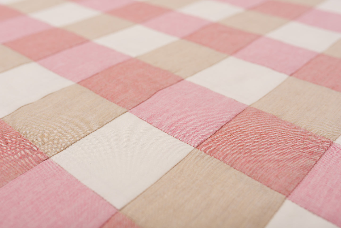 Gingham Patchwork Throw in Pinks