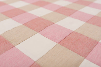 Gingham Patchwork Throw in Pinks