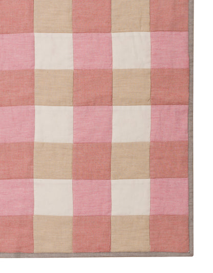 Gingham Patchwork Throw in Pinks