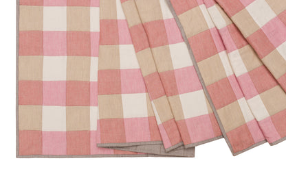 Gingham Patchwork Throw in Pinks