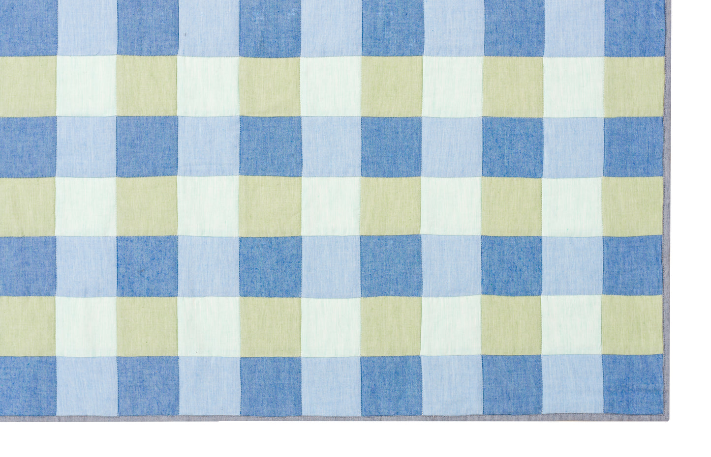 Gingham Patchwork Baby Quilt in Blues