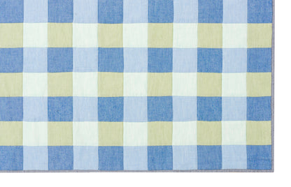 Gingham Patchwork Baby Quilt in Blues