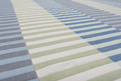 Dancing Stripes Throw in Blues and Greens