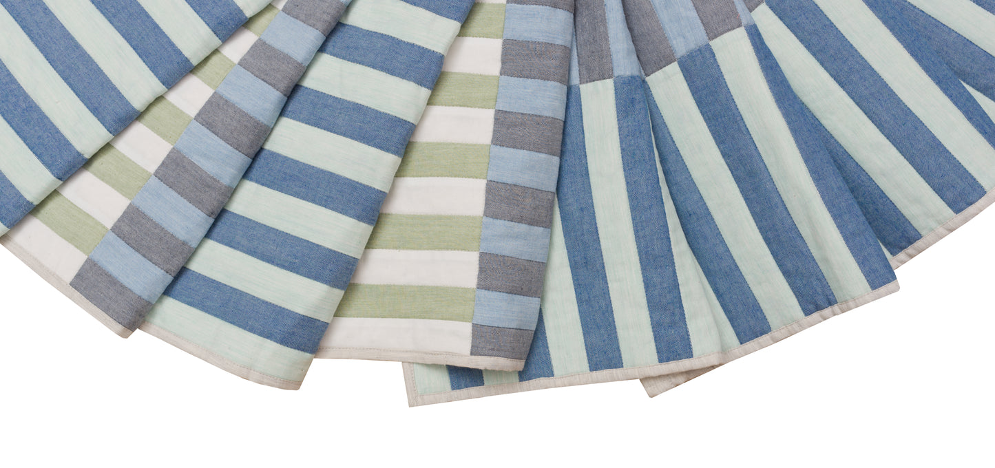 Dancing Stripes Throw in Blues and Greens