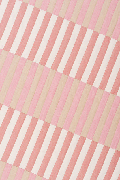 Dancing Stripes Baby Quilt in Pinks