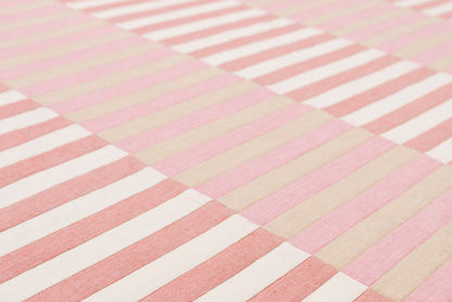 Dancing Stripes Baby Quilt in Pinks